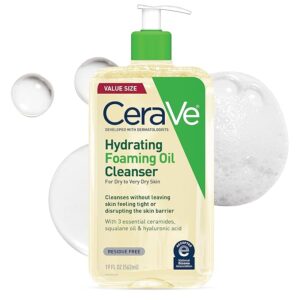 CERAVE - Limpiador facial Hidratante Aceite a Espuma x 19 OZ 562 ML